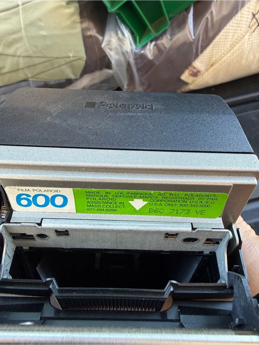 Polaroid Sun 600 LMS Instant Camera - Silver & Black